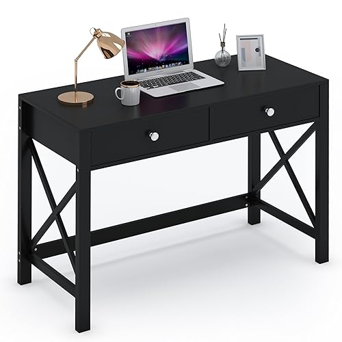 WiberWi Home Office Desk with Drawers, Modern Writing Computer Desk