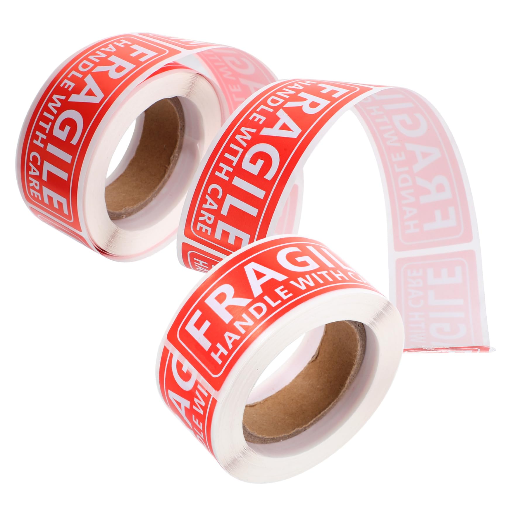 Tofficu 2Rolls Fragile Warning Stickers Adhesive Backside Labels for Safe Transportation Large Font Text Decals Red Stickers Shipping and Packing