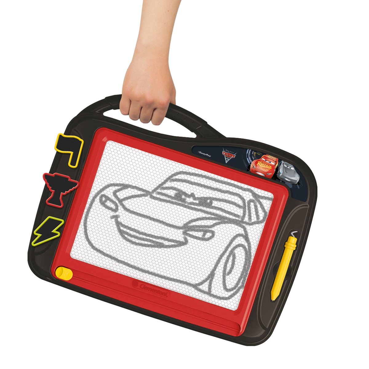 Clementoni - 15162 - Lavagna Magnetica - Disney/Pixar Cars 3 - lavagna per disegnare, con stampini - bambini 4 anni+