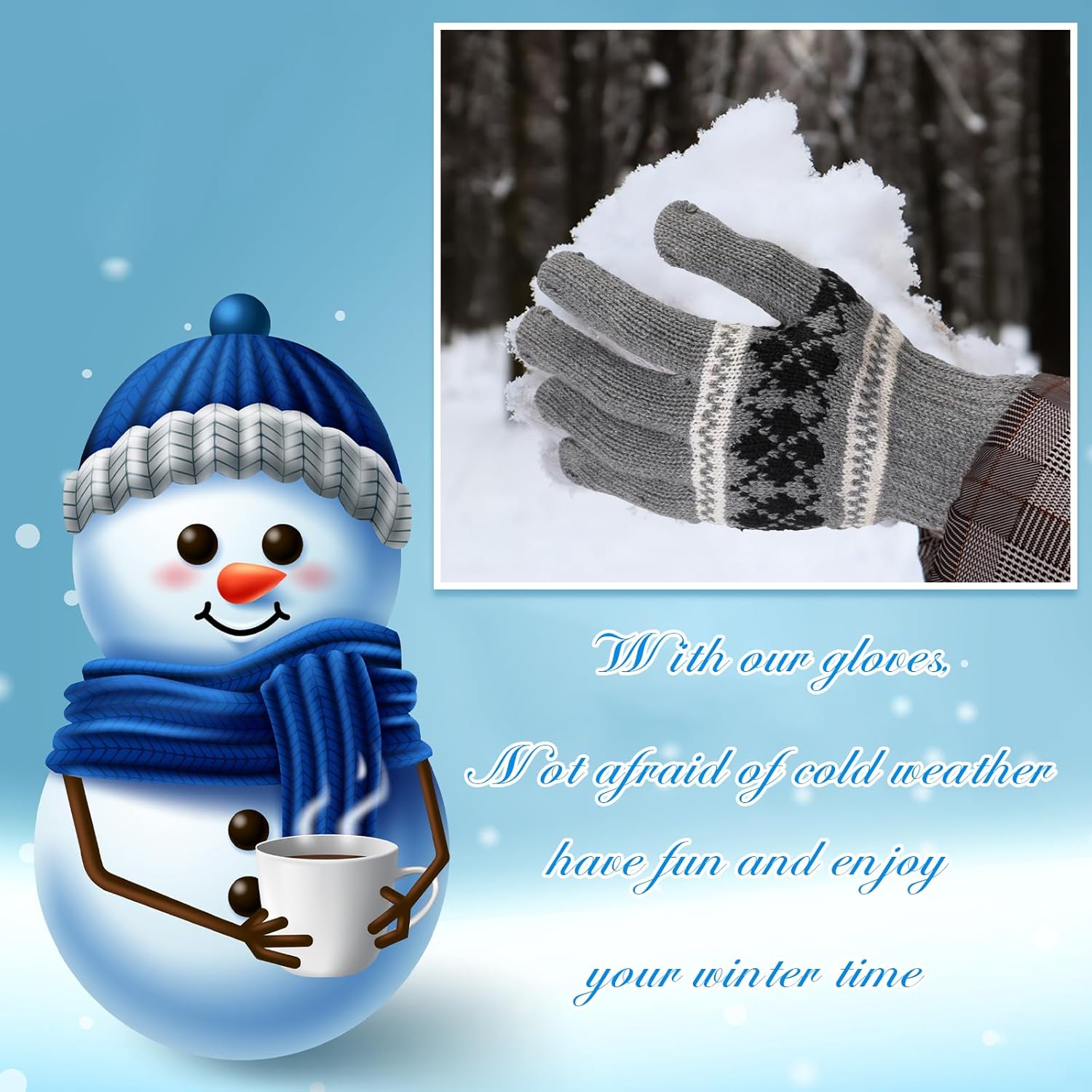 Handepo Winter Gloves Bulk Unisex Winter Knitted Warm Gloves Gift for Men Women Adults Homeless People