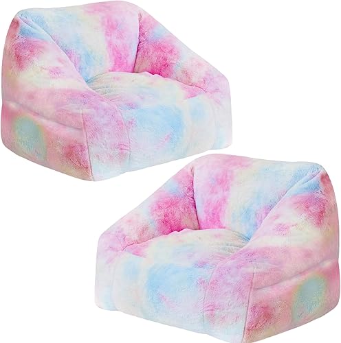 Miniatura 10 de Cvortll Puf para niños, sofá moderno de 33 pulgadas con relleno de esponja y cómodo pelo sintético suave, para niños, adolescentes, sofá para