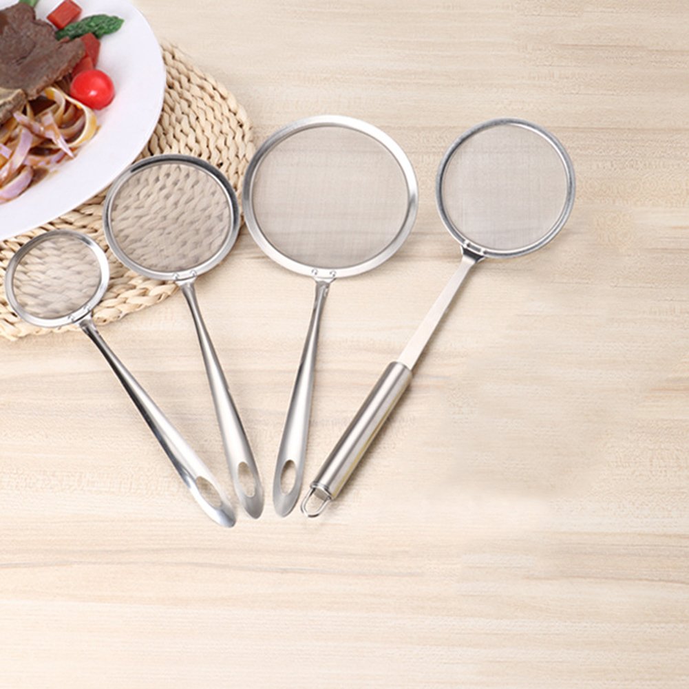Set Da Cucina Vctitil: 3 Colini Rotondi In Acciaio Inox Per Friggere E Cucinare (6,5 Cm, 7,8 Cm, 9,8 Cm) - 3
