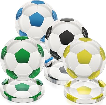 40 Pcs Soccer Party Plates Decorations - Including 9" Disposable Dessert Plates for Kids Fan Sports Event Game Day Soccer Party Supplies