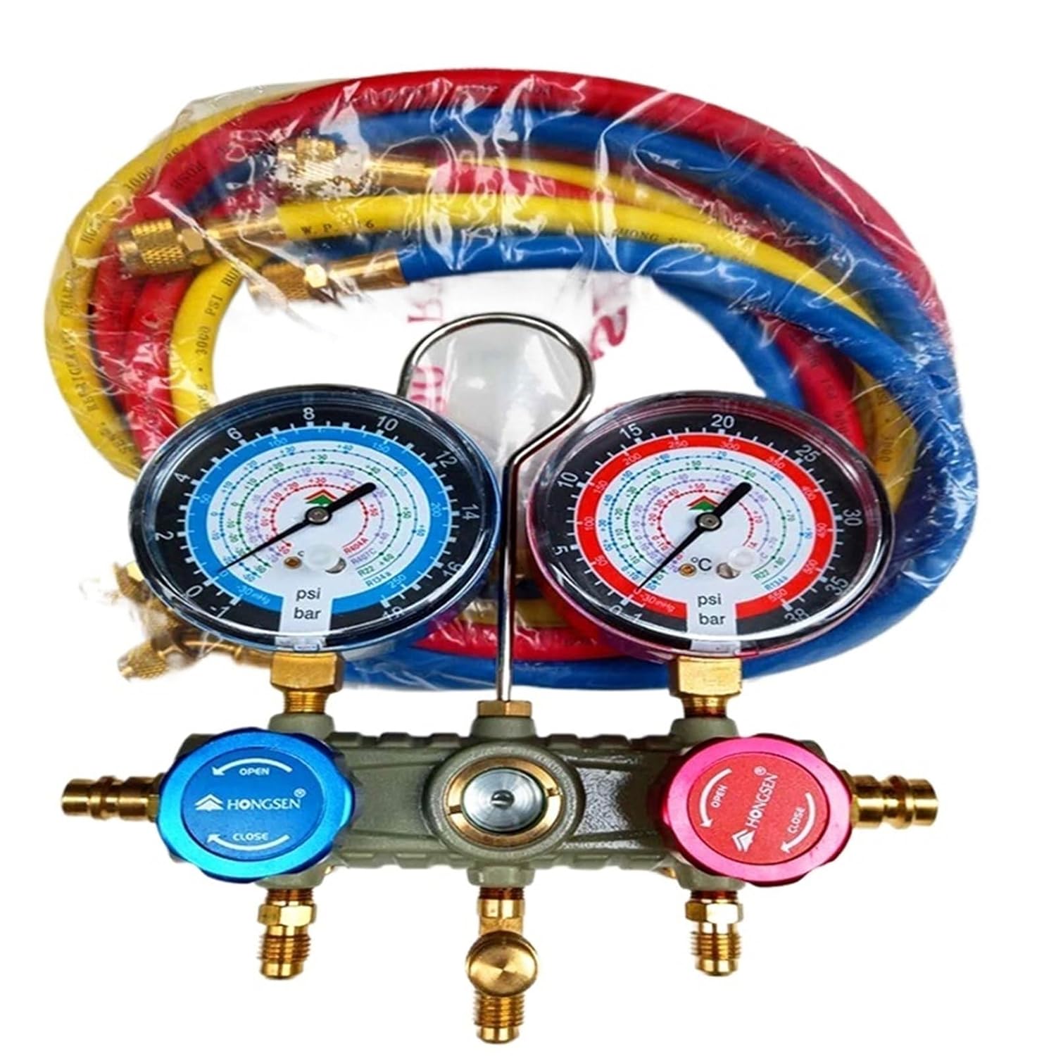 1pcs HS-S36F-R134a mahifold Gauge Car air Conditioning Repair Tools Refrigerant Manifold Gauge Set Air Conditioning Tools