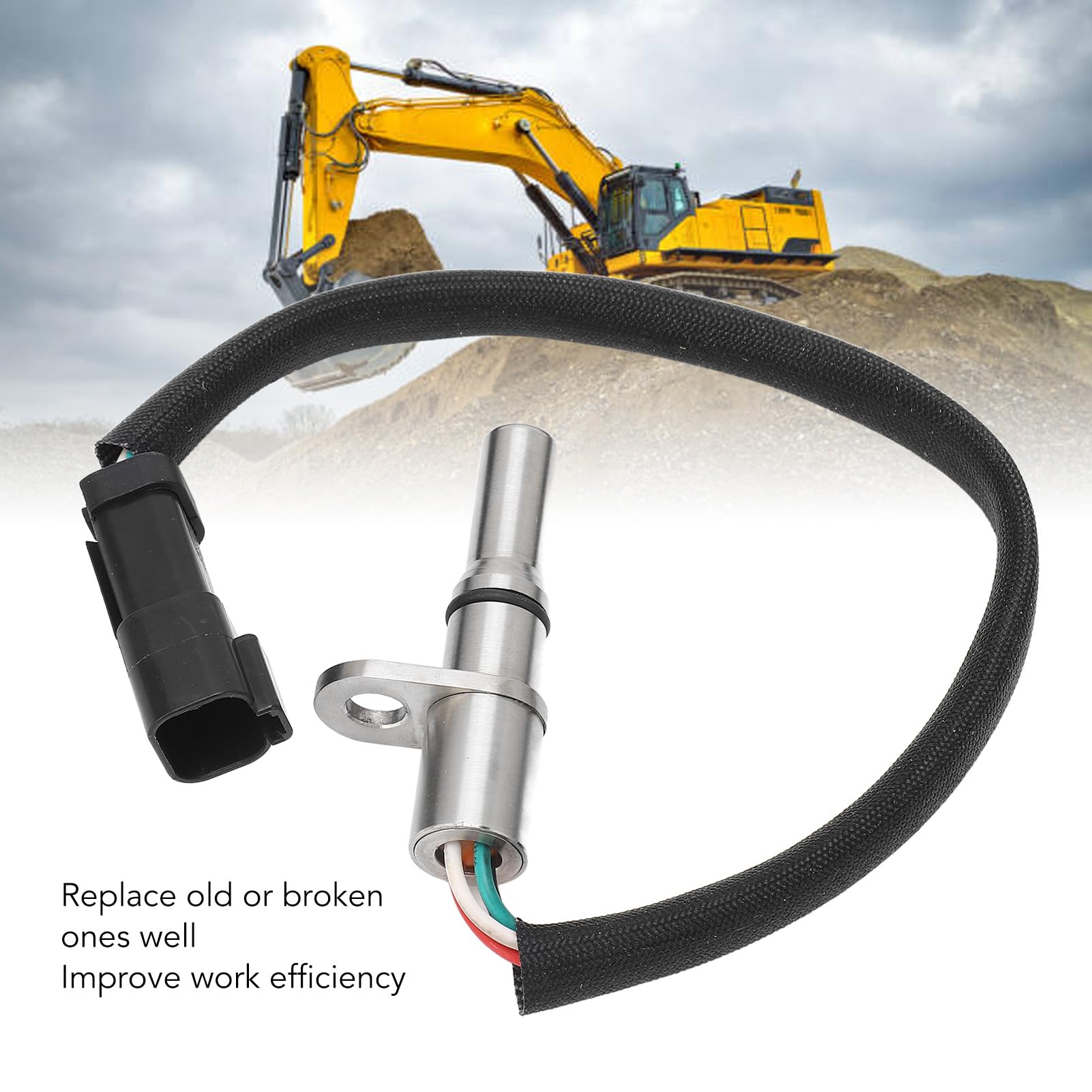 FLEXMAN Speed Sensor, Stainless Steel 262?3764 Speed Sensor for Excavator, Replacement for 226D 236D 242D 246C 246D 256C 262C 299D Excavator