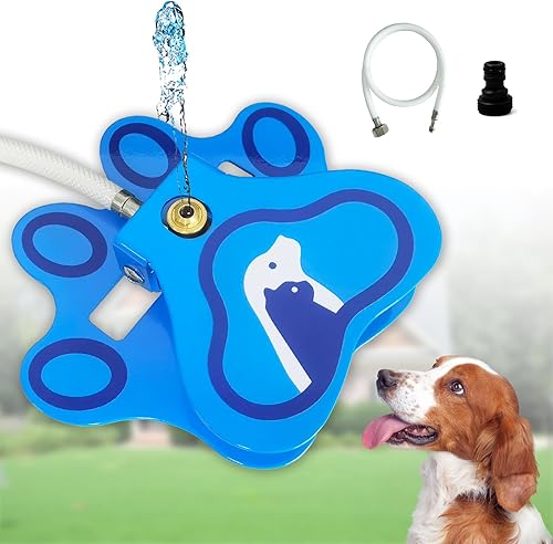 Fuente de agua para perros al aire libre, activada por patas para perros grandes, dispensador de agua de aleación de aluminio para mascotas, fácil