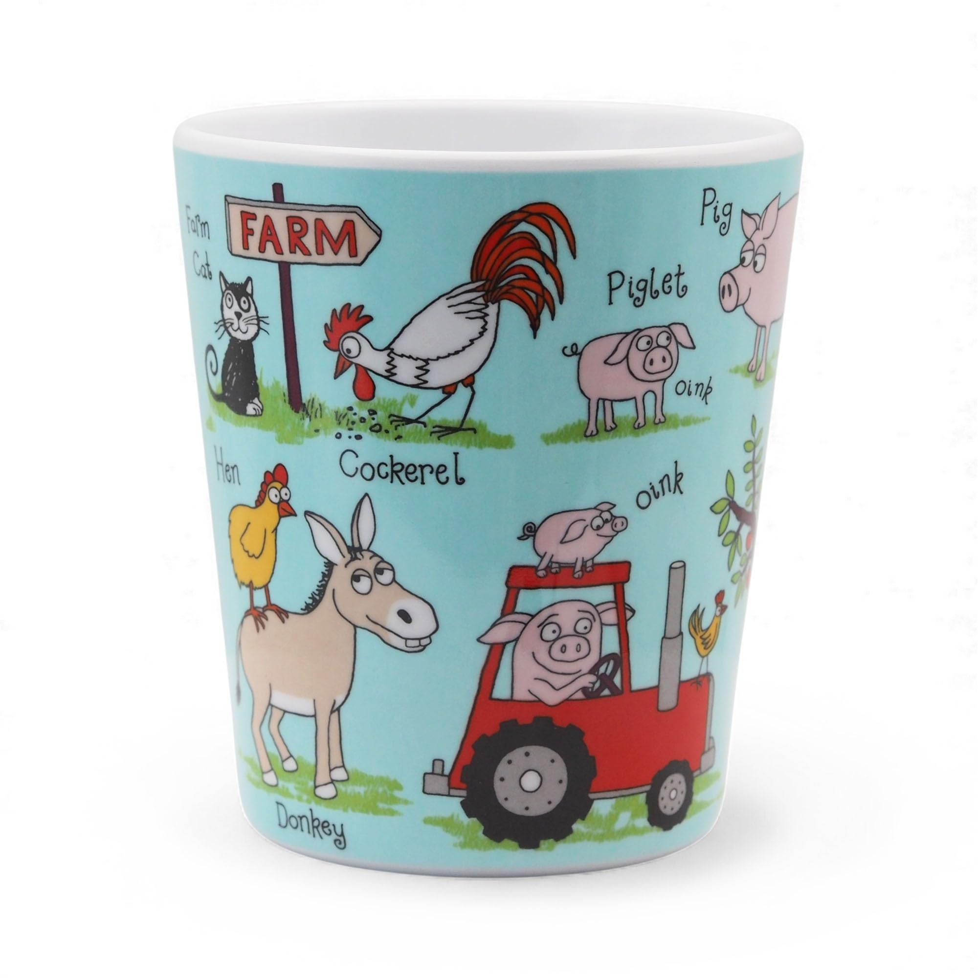 Tyrrell Katz Farm Melamine Kids Beaker | Children's Drinking Cup 240ml | BPA & Phthalate Free, Dishwasher Safe | Durable Tumbler for Indoor & Outdoor | Hand-Drawn Farm Design