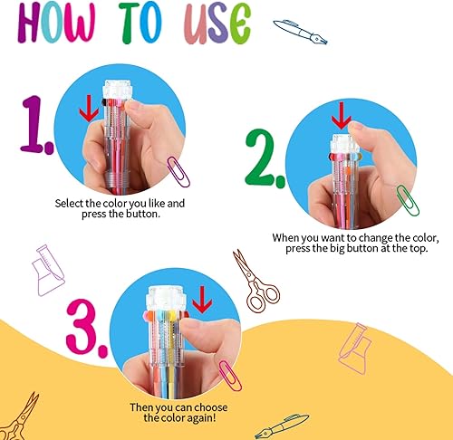 Miniatura 4 de Zonon 3 bolígrafos multicolor 10 en 1 retráctiles de 0.028 in de barril transparente para oficina, suministros escolares, regalo para estudiantes y