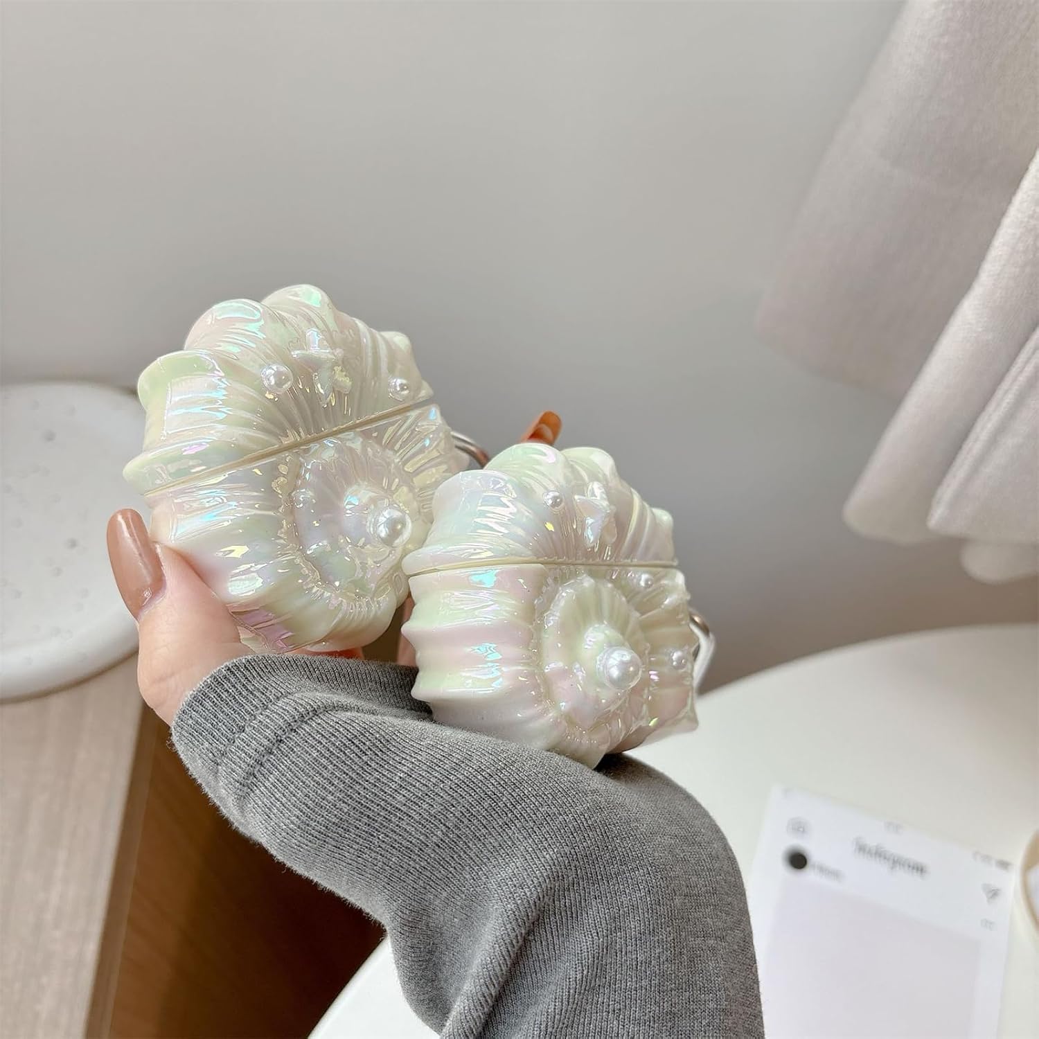 for Airpods Pro 2 Case Cute, Exquisite Kawaii 3D Conch Creative Cartoon Earphone Case Design,Girls Boys Silicone Soft Shell Headphone Protective Cover (Airpods pro 2)