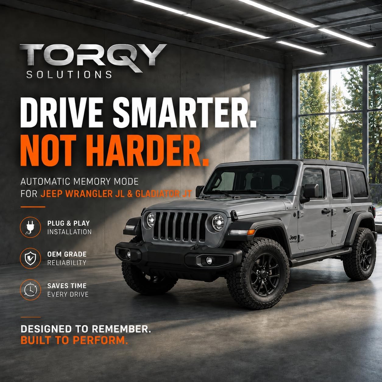 Torqy Auto Start Stop Eliminator for Jeep Wrangler JL JLU 2018-2026 & Gladiator JT 2020-2026 - Plug & Play Autostop Eliminator Memory Module - No Coding Required, No Error Codes (Not Fit 4xe)