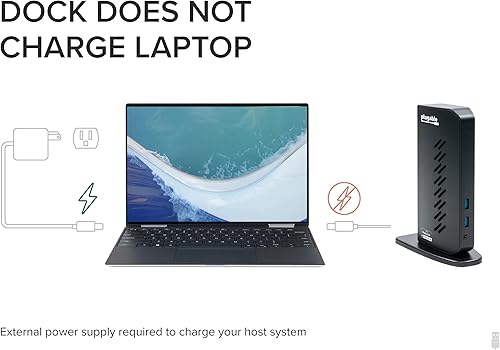 Miniatura 4 de Plugable Estación de acoplamiento dual DisplayPort y HDMI - Dock USB 3.0 y USB-C para portátil para monitores duales, DisplayLink, Mac (controlador