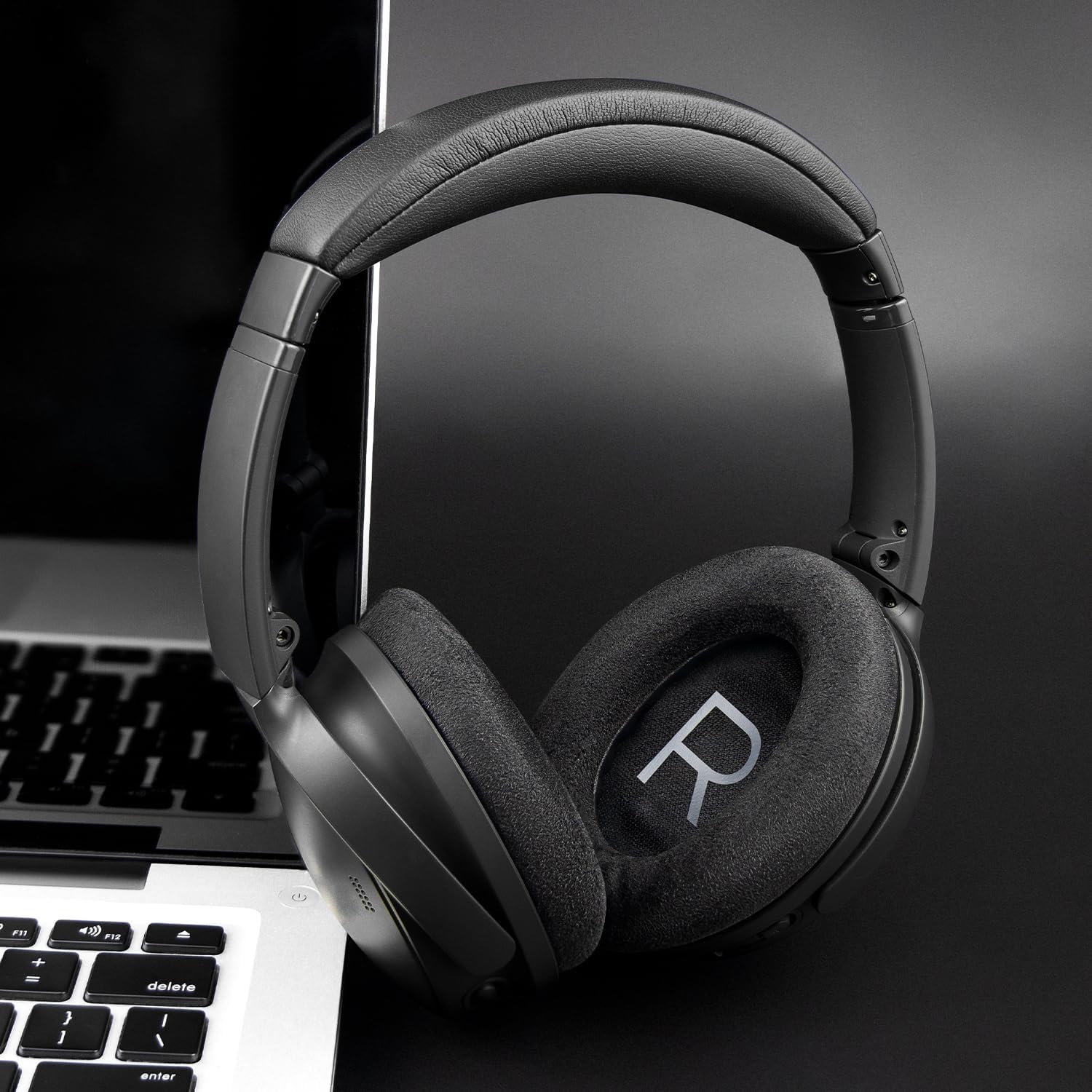 SOULWIT Micro Suede Earpads Replacement for Bose QuietComfort 45 (QC45)/QuietComfort SE (QC SE)/Quiet Comfort Wireless Over-Ear Headphones, Ear Pads Cushions with High Density Foam - Black - Image 3