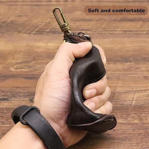 Miniatura 3 de Bolsa medieval de cuero con cremallera para monedas, cuero de vaca auténtico, hecho a mano, organizador de monedas, soporte para cambios, llavero