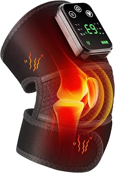Knee Massager with Heat, FSA Eligible Items, Cordless Rechargeable Heating Pad for Knee Shoulder Elbow Pain Relief, Heated Knee Brace for Arthritis with Massage, HSA Approved Products Only