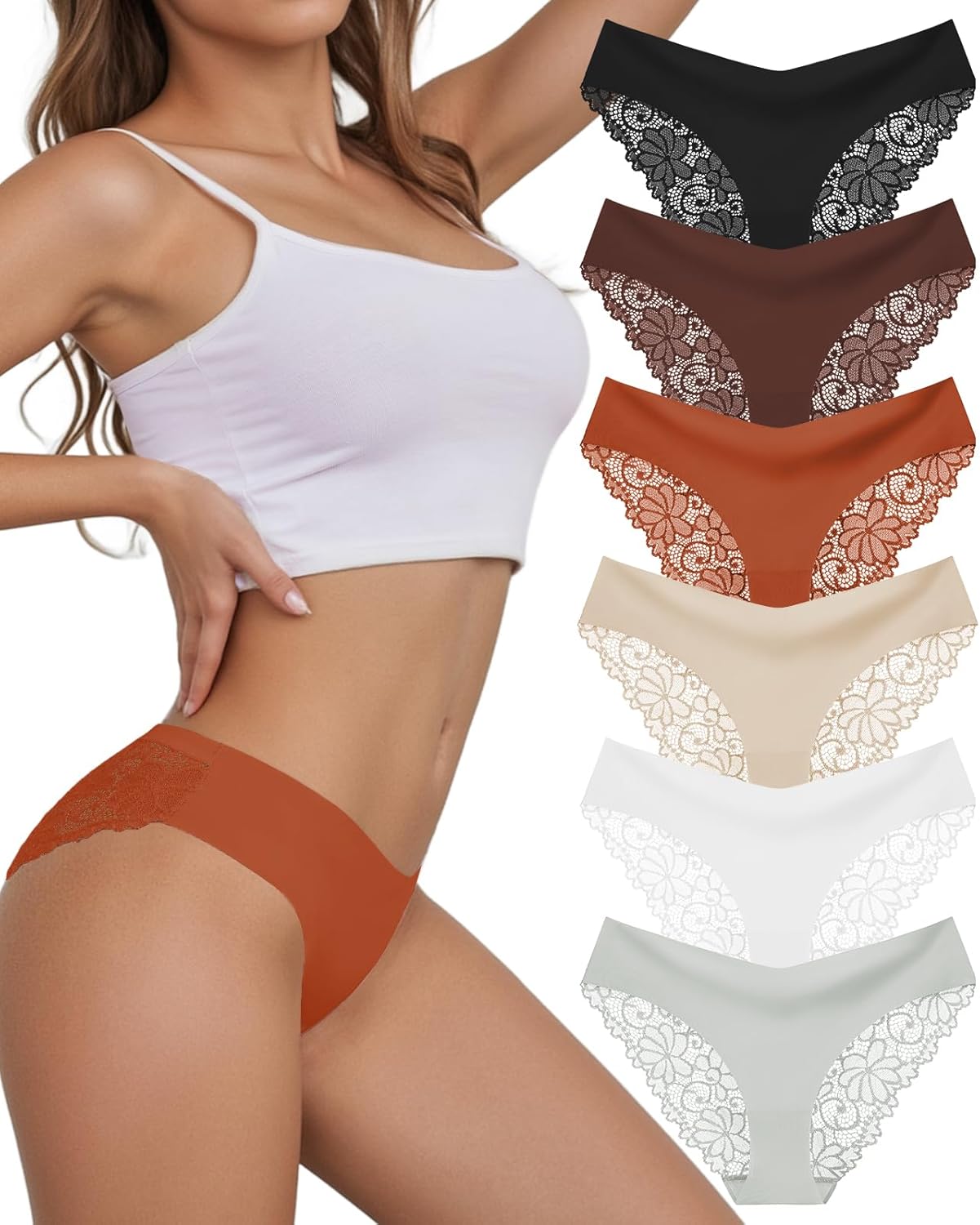 Sexy Cheeky Womens Underwear Comfortable Seamless Panties Luxurious Lace Bikini Briefs