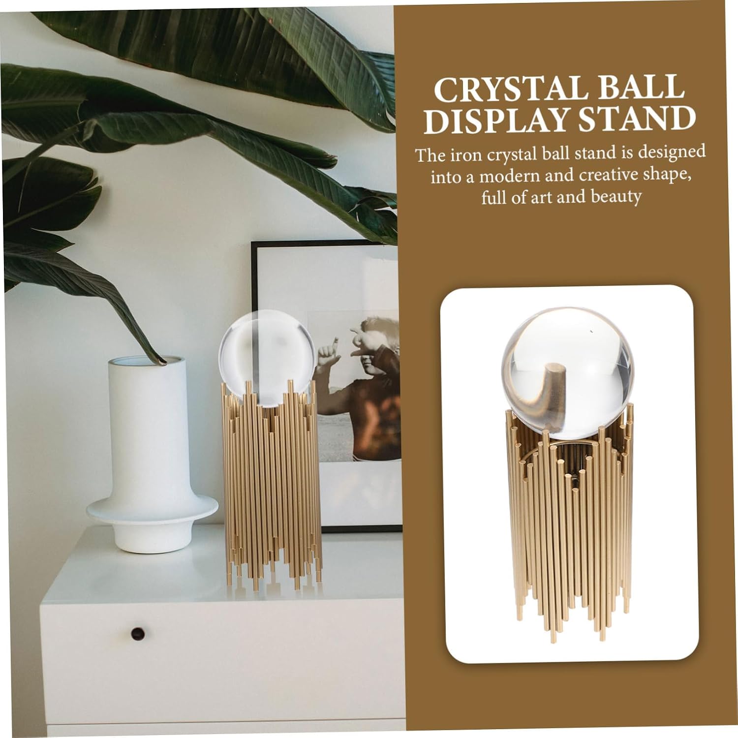 Garneck Gorgeous Crystal Ball Ornament Decorative Home Decor for Tv Stand Cabinet