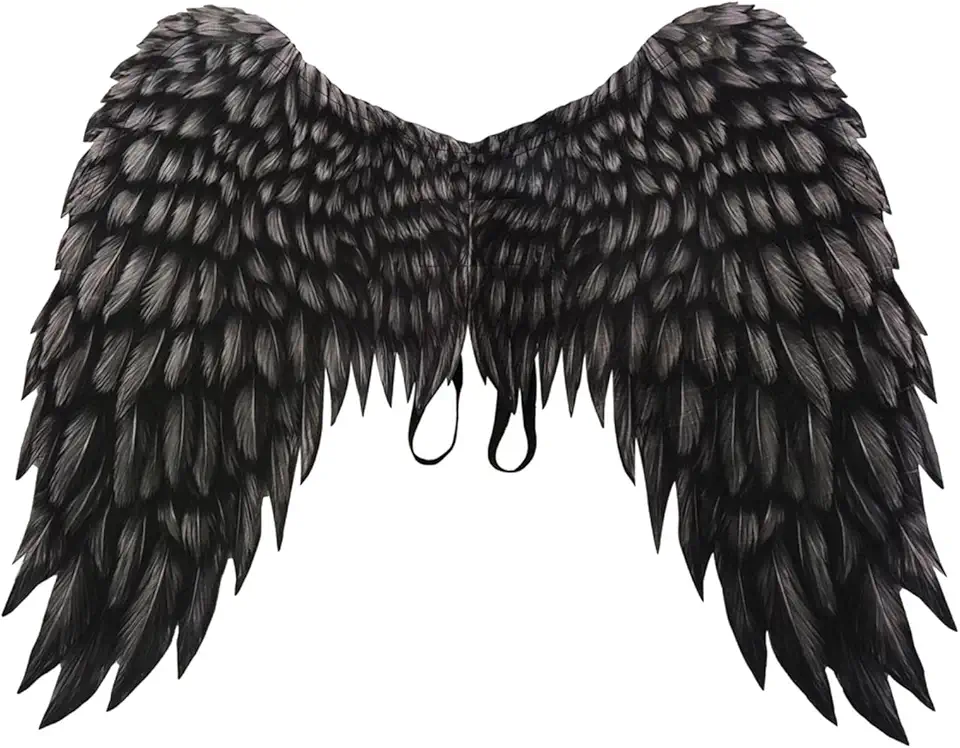 YIJU Asas de Anjo Fantasia para Festa Carnaval - Tamanho Grande, Preto