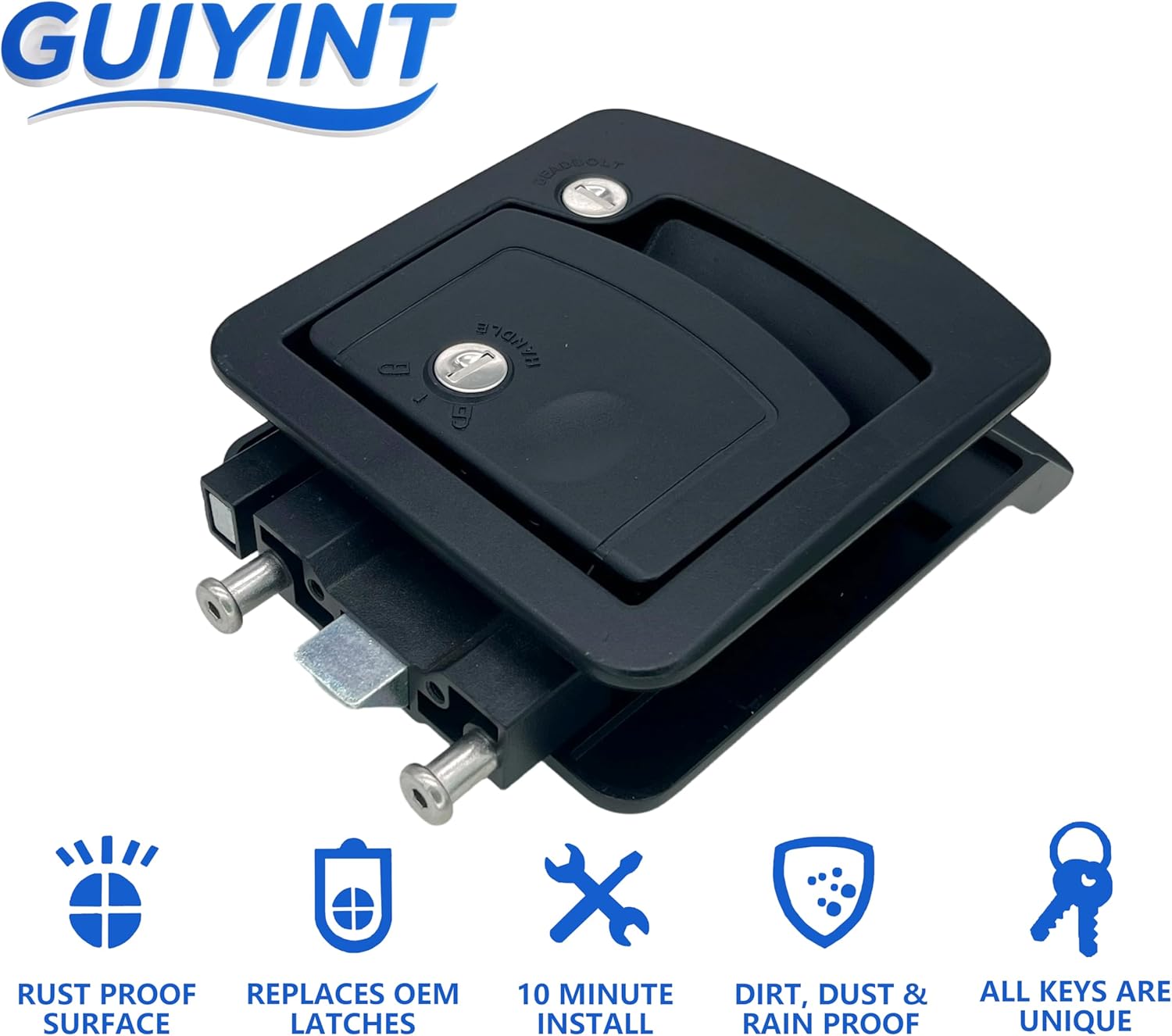 Class C RV Door Lock Replacement Kit - All-Metal Mechanical RV Camper Door Locks, Fits 3.5"x4.5" Hole | Direct Upgrade & Replacement for Many OEM Locks with 4 High-Security Keys