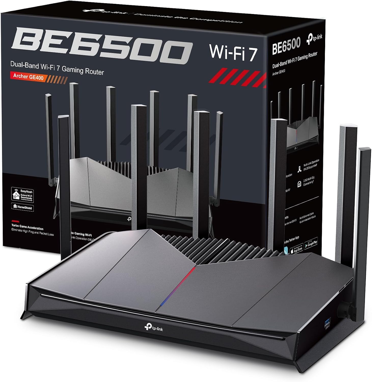 TP-Link Archer GE400 wifi 7 gaming router with RGB lighting