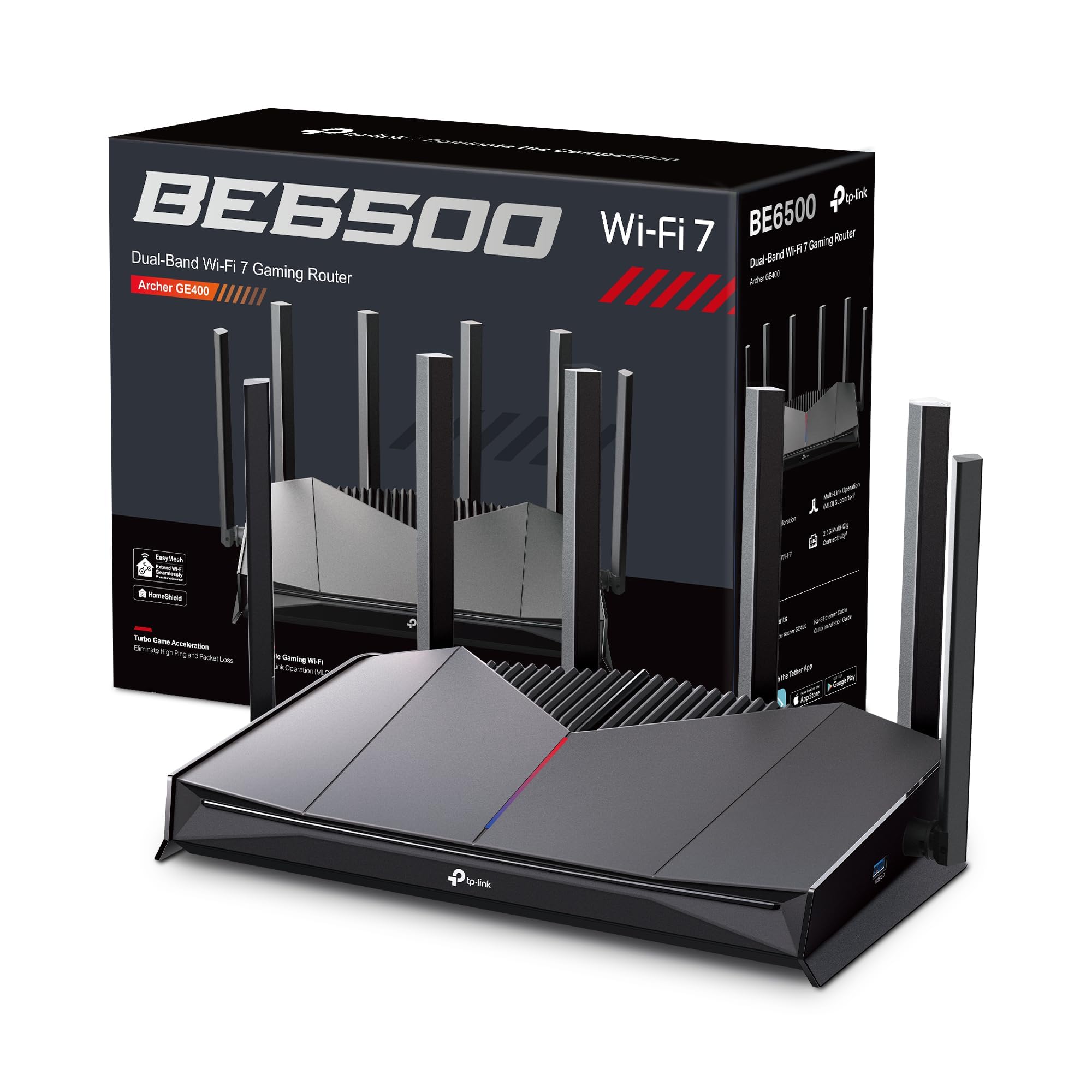 TP-Link Archer GE400 Dual-Band WiFi 7 Gaming Router,BE6500