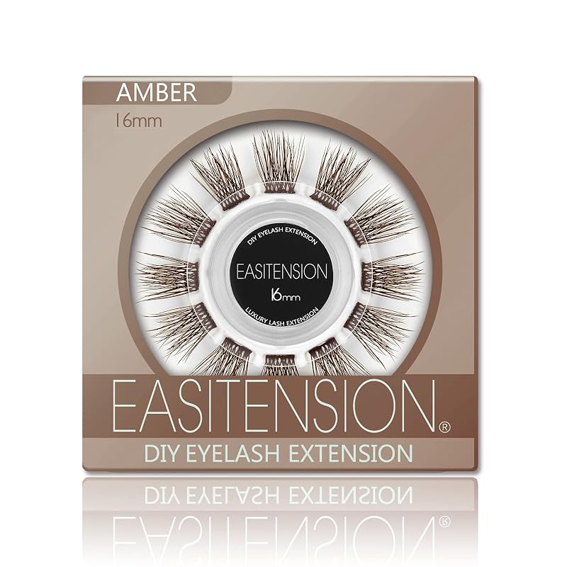 Cílios postiços individuais EASITENSION com efeito 3D, curvatura C, 16 mm, tom Amber, pacote com 12 grupos