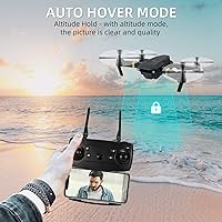 Vista 2 de Drones para adultos con cámaras 4K, 3 baterías Drones para niños, mini dron plegable 4K con cámara RC Quadcopter, video FPV en vivo, retención