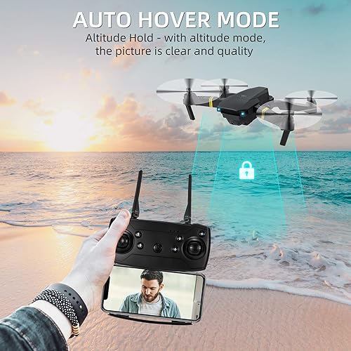 Miniatura 2 de Drones para adultos con cámaras 4K, 3 baterías Drones para niños, mini dron plegable 4K con cámara RC Quadcopter, video FPV en vivo, retención