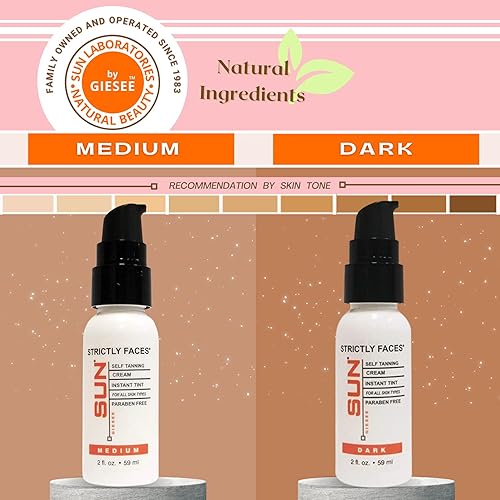 Miniatura 7 de Sun Laboratories By Giesee Face Self Tanner Dark - Loción autobronceadora para bronceado gradual, sin sol, gotas y niebla facial de primera calidad,