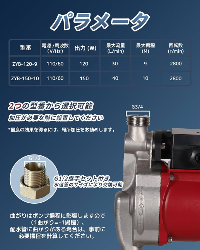 給湯加圧ポンプ Amazon | JAPAN ECOL ☆給湯加圧ポンプ・150W/単相100V/圧力