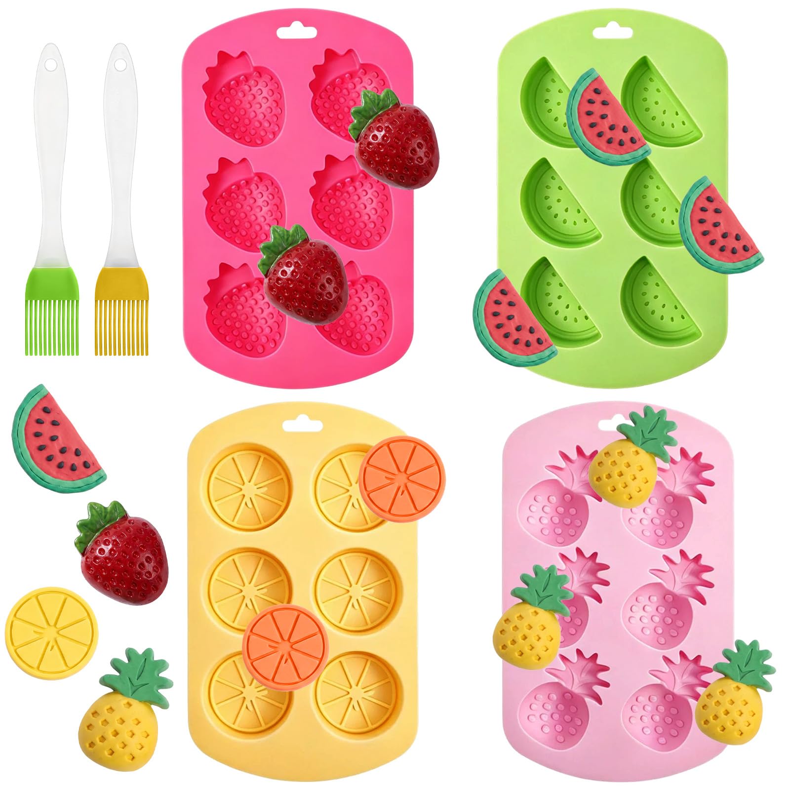 Elegaperma 4Pcs Fruit Shaped Jelly Molds,Reusable Jelly Moulds for Children