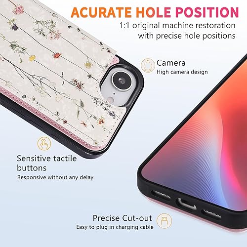 Miniatura 391 de UEEBAI Funda tipo cartera para iPhone 15 Pro Max con tarjetero, cubierta de cuero PU con soporte, bloqueo RFID, doble cierre magnético, relieve de