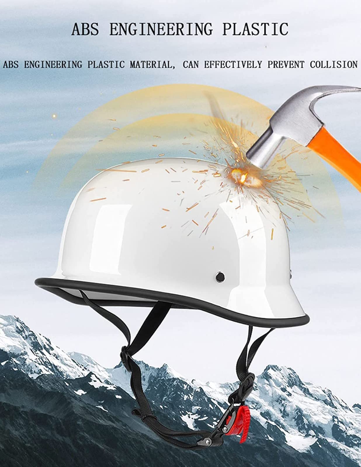 Halbschalenhelm Halbhelme Motorradhelm mit ECE Genehmigt Brain-Cap Halbschale Roller-Helm Scooter-Helm Jet-Helm Retro für Erwachsene Herren Damen