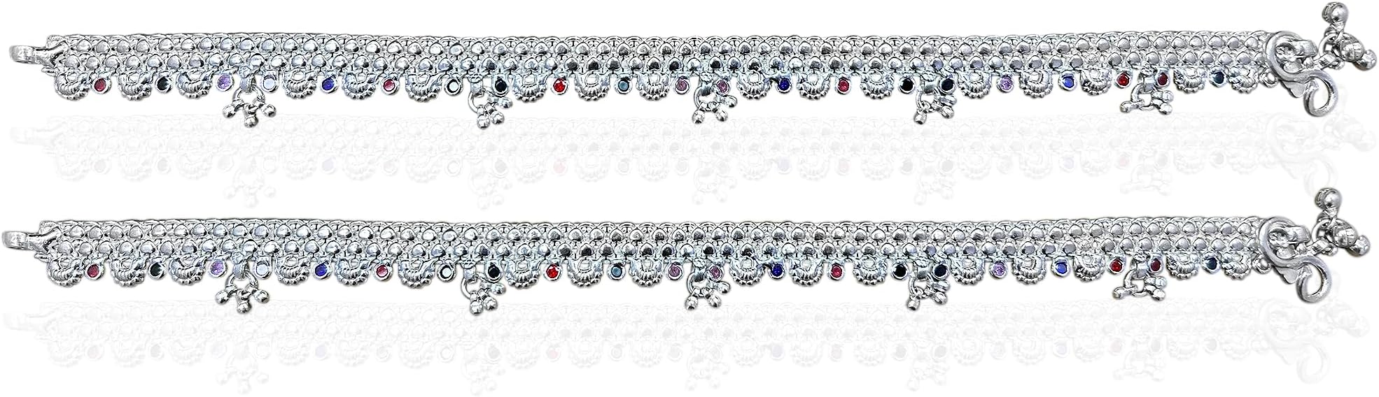 Solid 925 Sterling Silver Bells Anklet, Traditional Payal, Brides Anklet, Silver Foot Charm, Best Gift for Mom