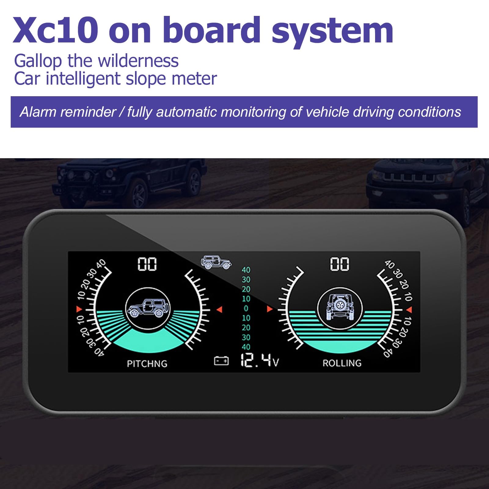 Medidor de Pendiente HUD, Indicador de Inclinación del Inclinómetro del Coche Inteligente Universal para Automóvil