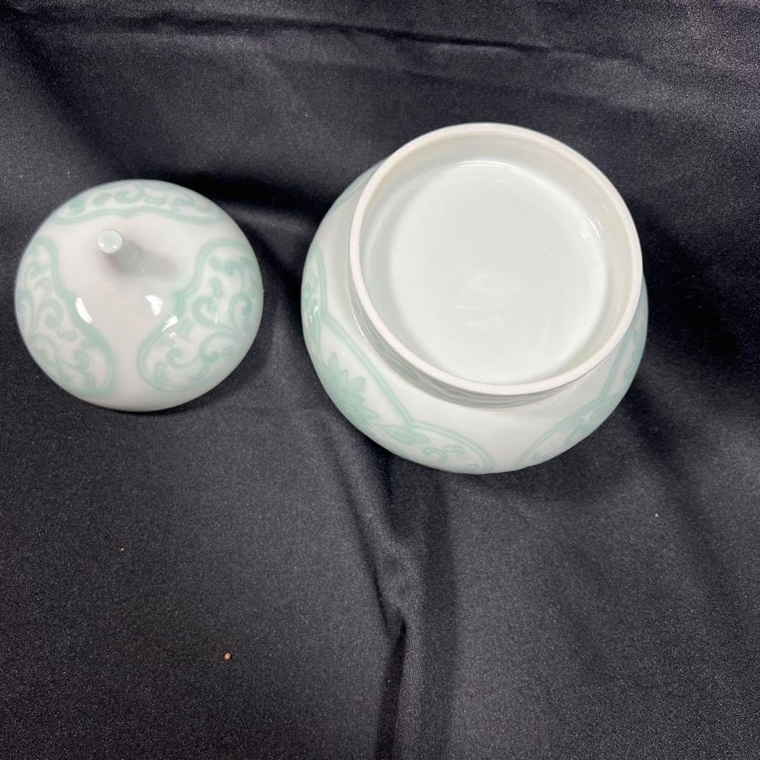 未使用 骨董 古伊万里 有田焼 観山窯 白磁 菊割鉢 三ツ鉢