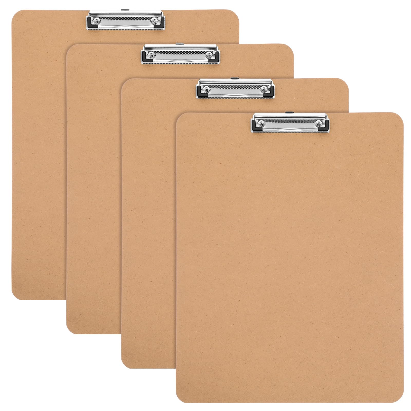 Klemmbrett vertikal, extra groß, Hartfaserplatte, niedriges Profil, Clipboard, 28,9 x 43,2 cm, Klemmbrett, MDF, 4 Stück