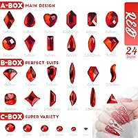 Vista 55 de 4 Boxes Emerald Green Rhinestones Glitters 24 Shapes K9 Glass Gems Stones Flatback Round Diamonds Crystals Nail Art Charms Supplies for Nails Faces