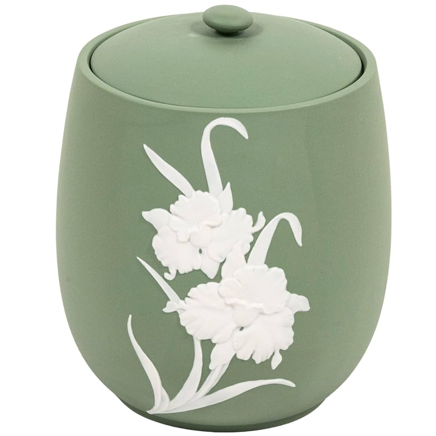 Amazon｜骨壺 カメオ 花柄 カトレア 7寸 (胴径約22.5cm×高さ約