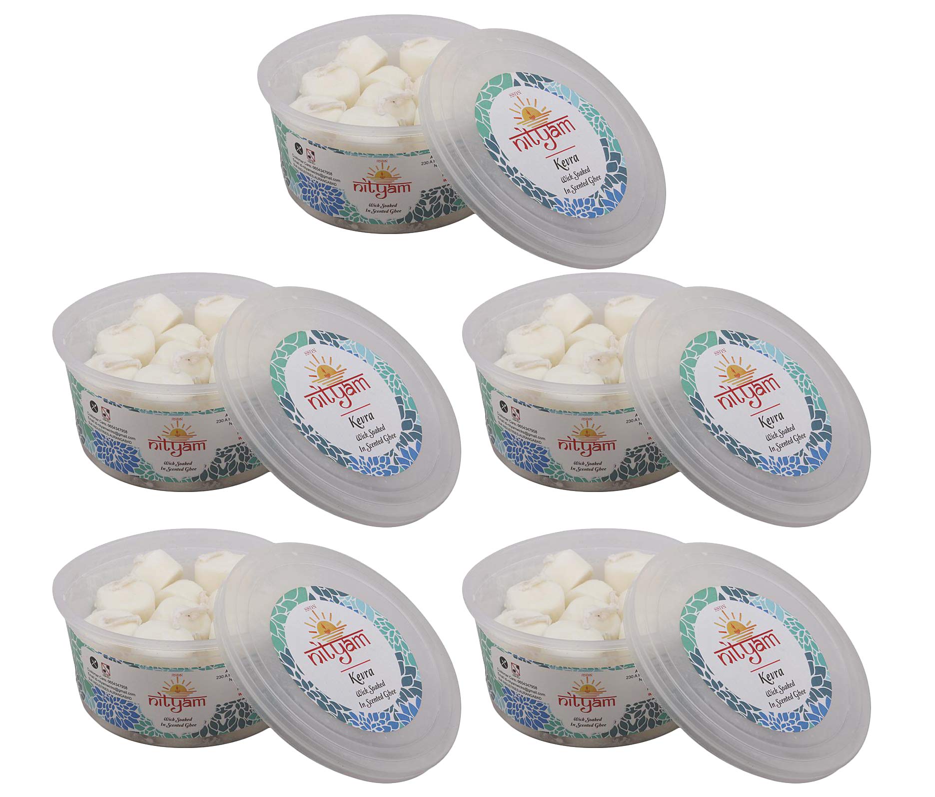 Scented Ghee Diyas - Puja Wicks for Meditation -2 Scented Ghee Diyas - Puja Wicks for Meditation -2