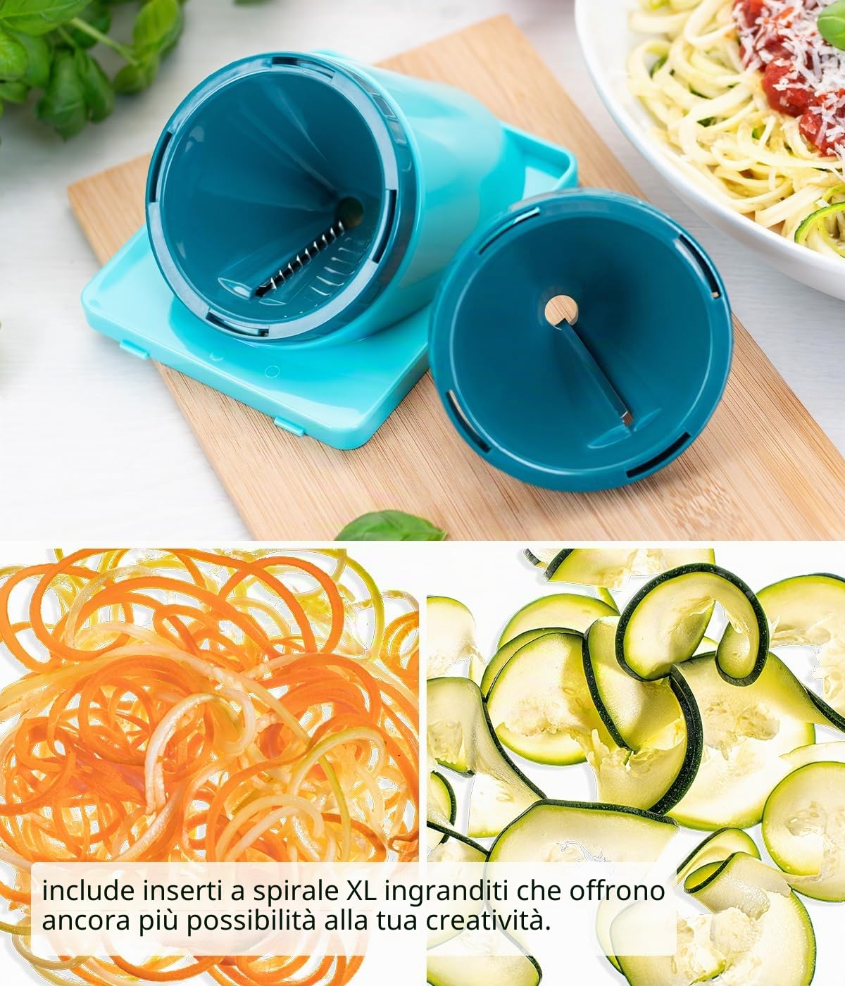 Genius Nicer Dicer Chef Professional Deluxe - Affettatrice manuale per verdure, 39 pezzi, con contenitore da 5,2 l e coperchio in vetro da 2,8 l