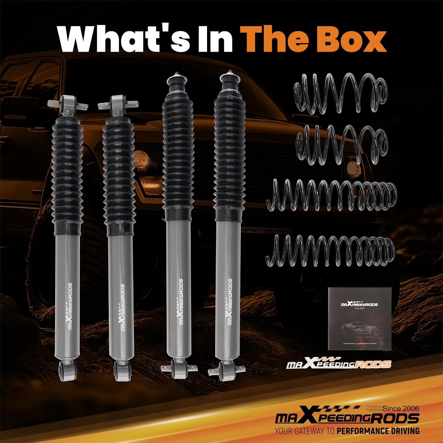 maXpeedingrods 2.5" Lift Kit for 1997-2006 Jeep Wrangler TJ, LJ 4WD with 6Cyl w/ G1 Version Shocks