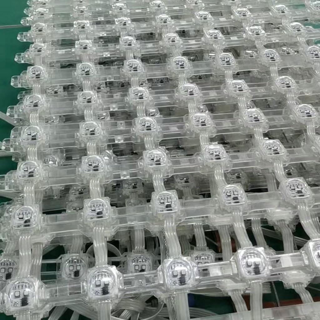 LED Matrix Screen Led Outdoor Grid Screen Transparent Flexible Screen Curtain Wall Building Led Screen LED Module programmable, Suitable for Video Image (Size : 1 * 3m)