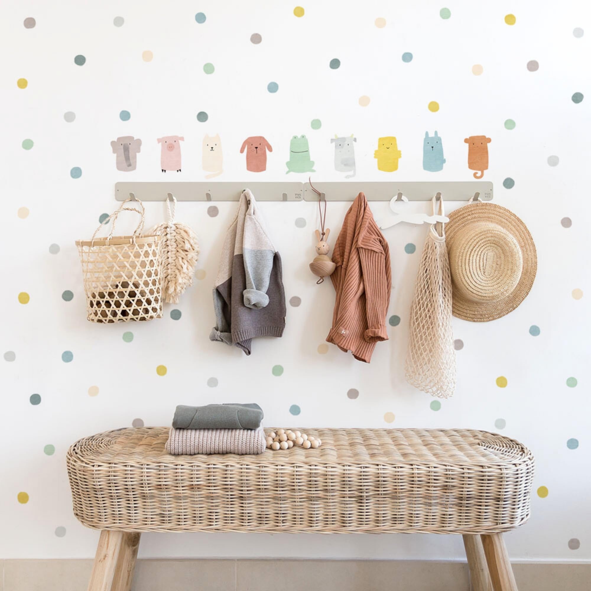 Adesivi Murali Pois Per Bambini - 70 Pezzi Vinile Removibile | Effetto Carta Da Parati Rosa - Foto 11