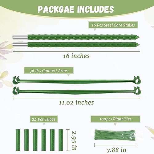 Miniatura 3 de Legigo Paquete de 4 jaulas de tomate de 4 pies para soporte de plantas de jardín, estacas de jardín de hasta 48 pulgadas, jaula de tomate para
