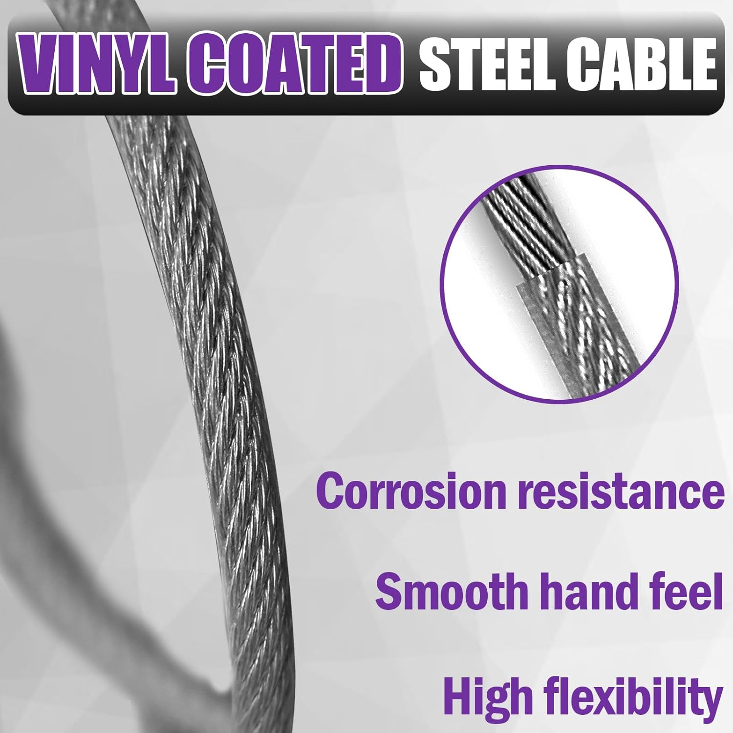 NAZOU 10Pack Security Cable with Loops 1/8IN Anti-Shedding Cable Lock for Tool Lanyard Travel Luggage Bike Steel Wire Lock Cable - Image 2