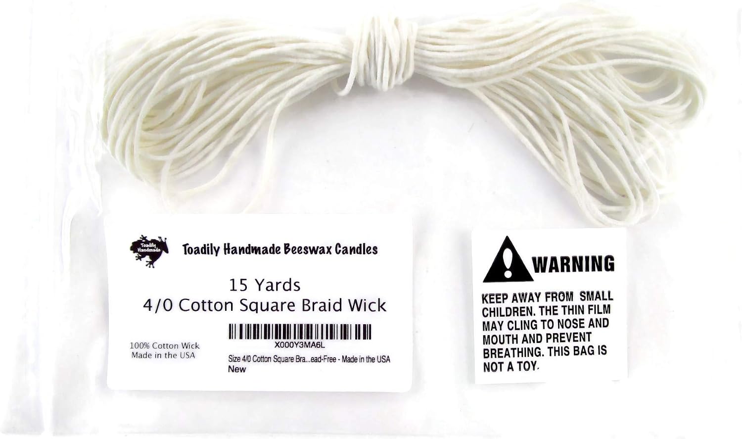 Amazon.com: 15 Yards/45 Feet - Size 4/0 Cotton Square Braid Candle Wick ...