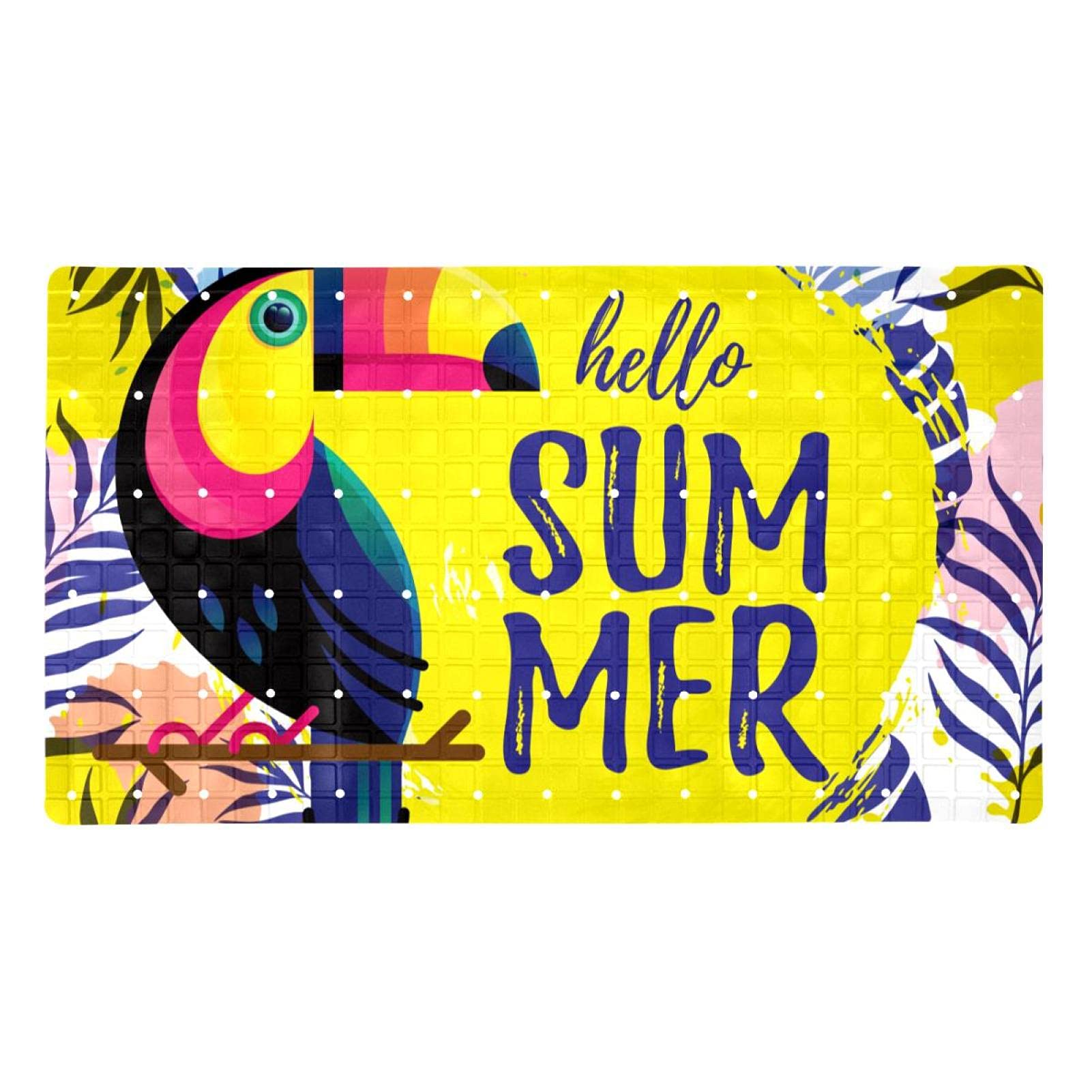Tapis de salle de bain antidérapant Hello Summer Parrot pour douche