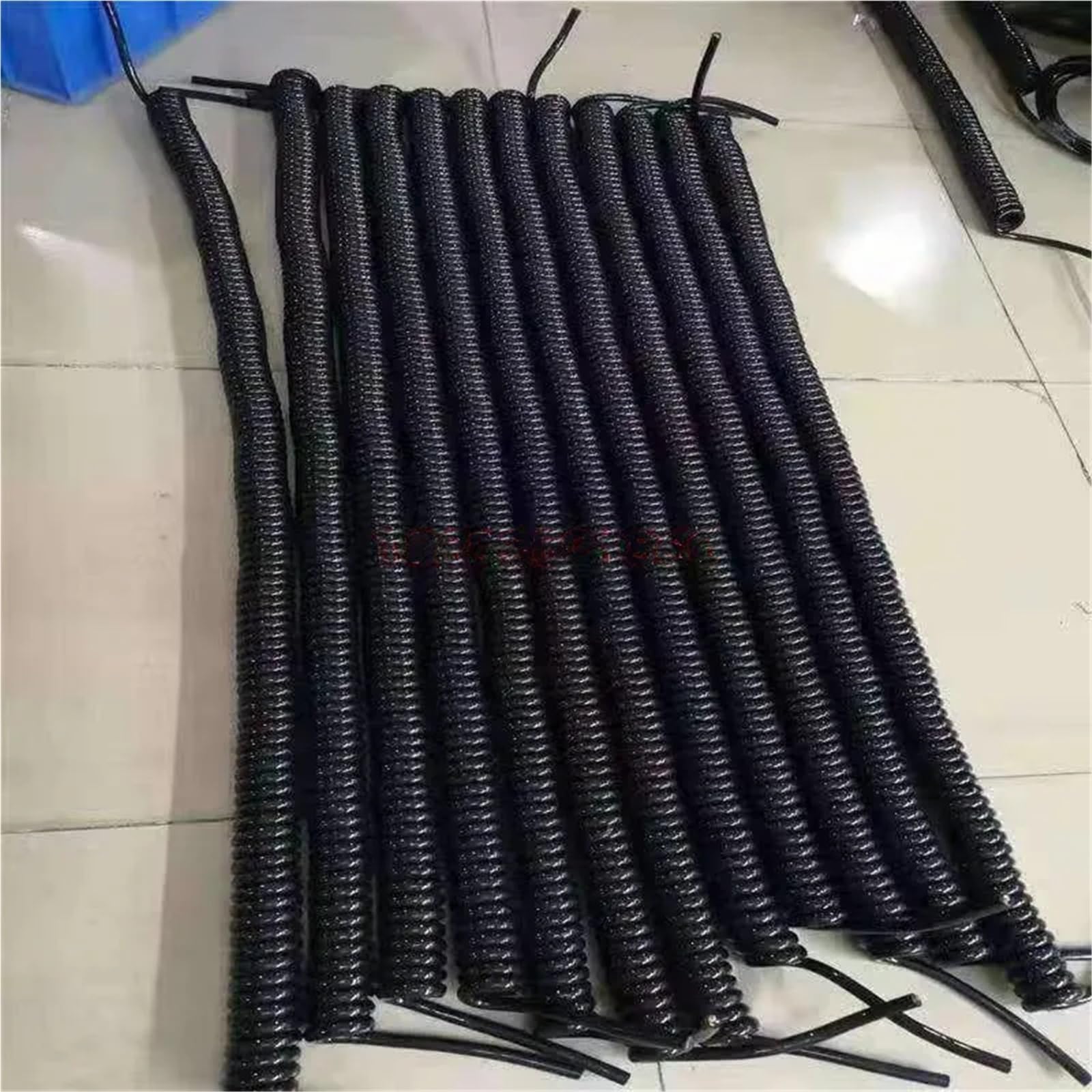 Câble réseau à paire torsadée blindé à 4 conducteurs avec cordon d'alimentation télescopique - Câble en spirale élastique 20 AWG(Stretch 6meter)