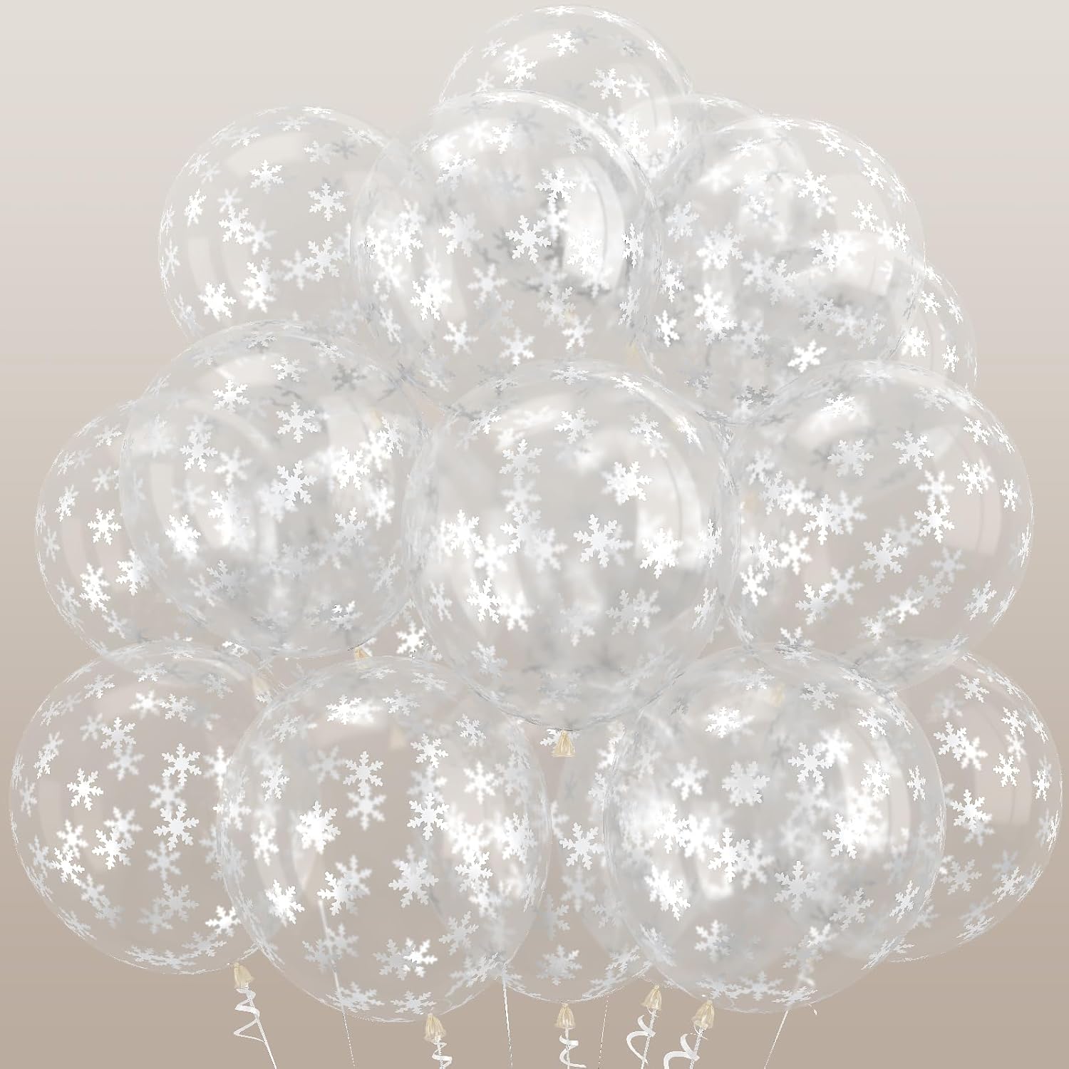  Snowflake Balloons 12 Inch Winter Wonderland Balloon for Christmas