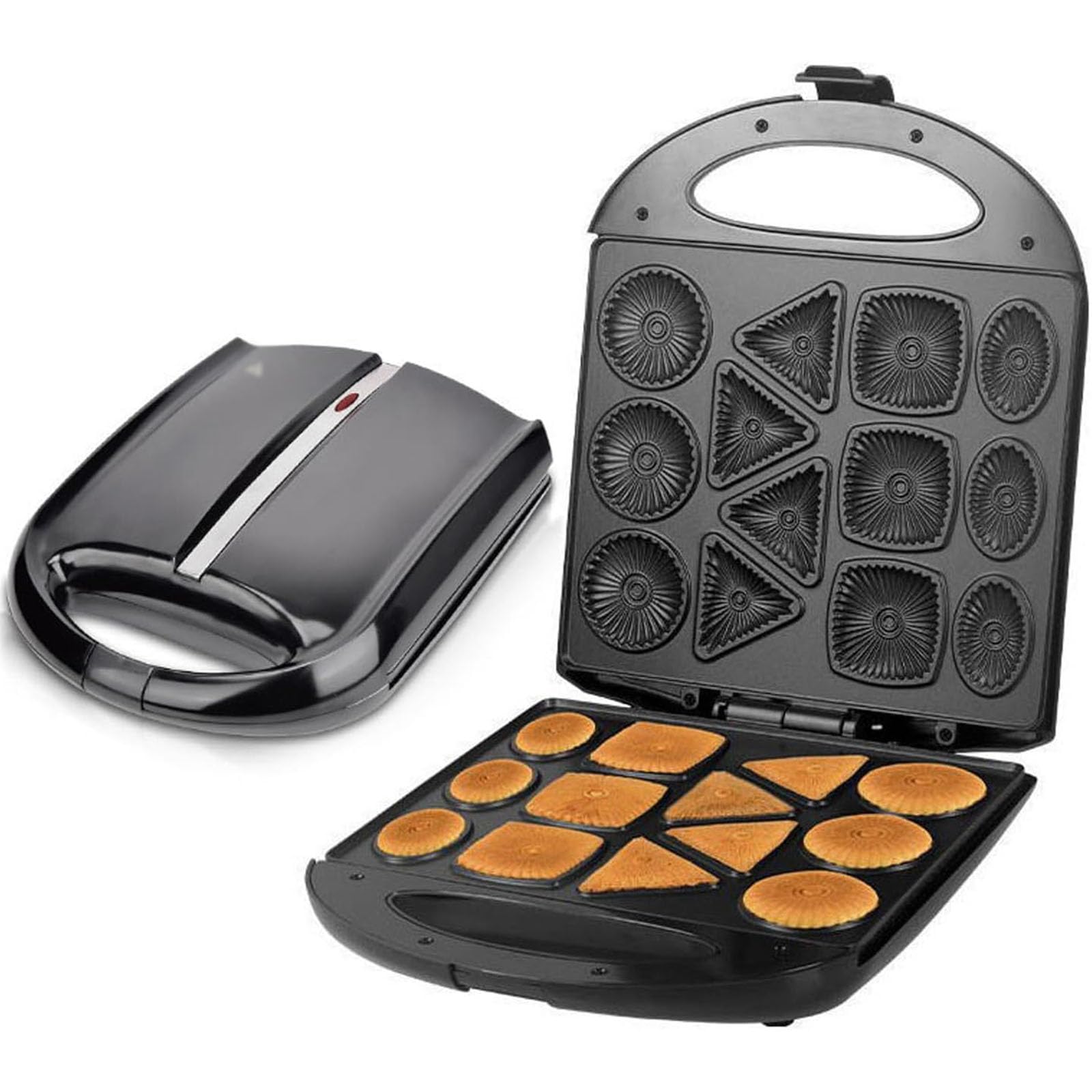 Macchina Per Scones Antiaderente Da 1400 W, Macchina Per Biscotti, Riscaldamento Su Entrambi I Lati, Prepara 4 Pancake Di Forme Diverse, Per 13 Biscotti, Ideale Per Colazione, Spuntini,